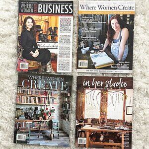 Lot of 4 Where Women Create and In Her Studio Magazines Craft Business Artsy